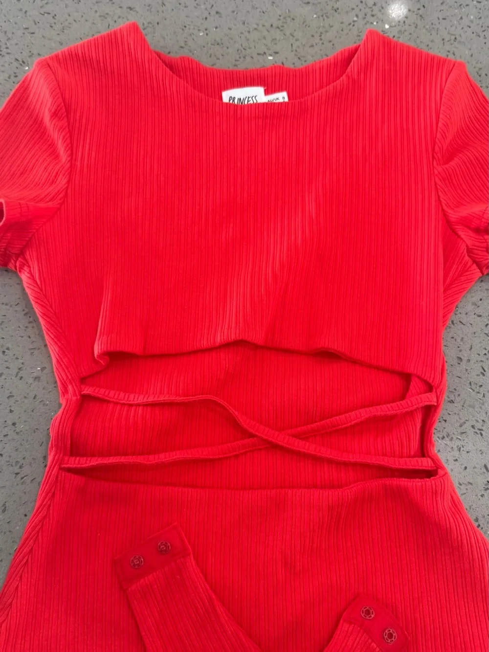 Princess Polly Red Ribbed Tank Top - Picture 3 of 9